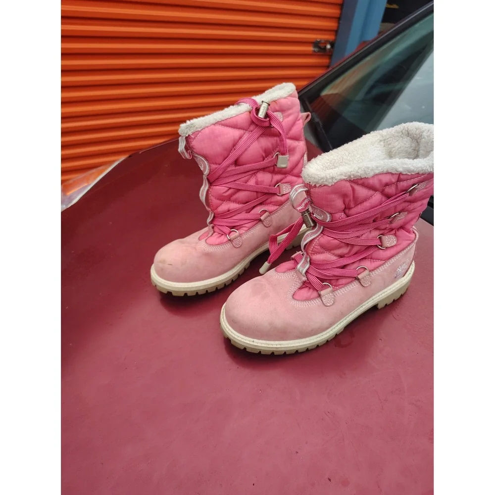Timberland Mount Hope Pink‎ Suede Quilted Winter Boots Womens 6M 72907